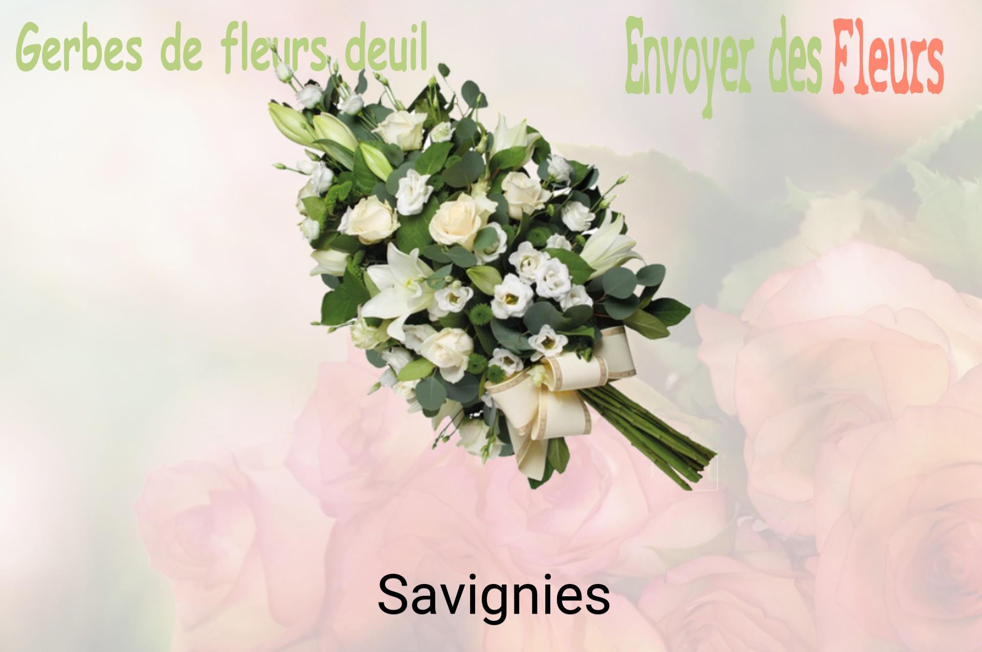 Gerbe de fleurs de deuil livrée à Savignies